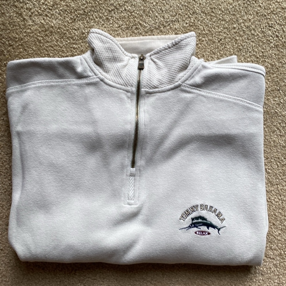 Tommy Bahama size large tan/taupe 1/4 zip